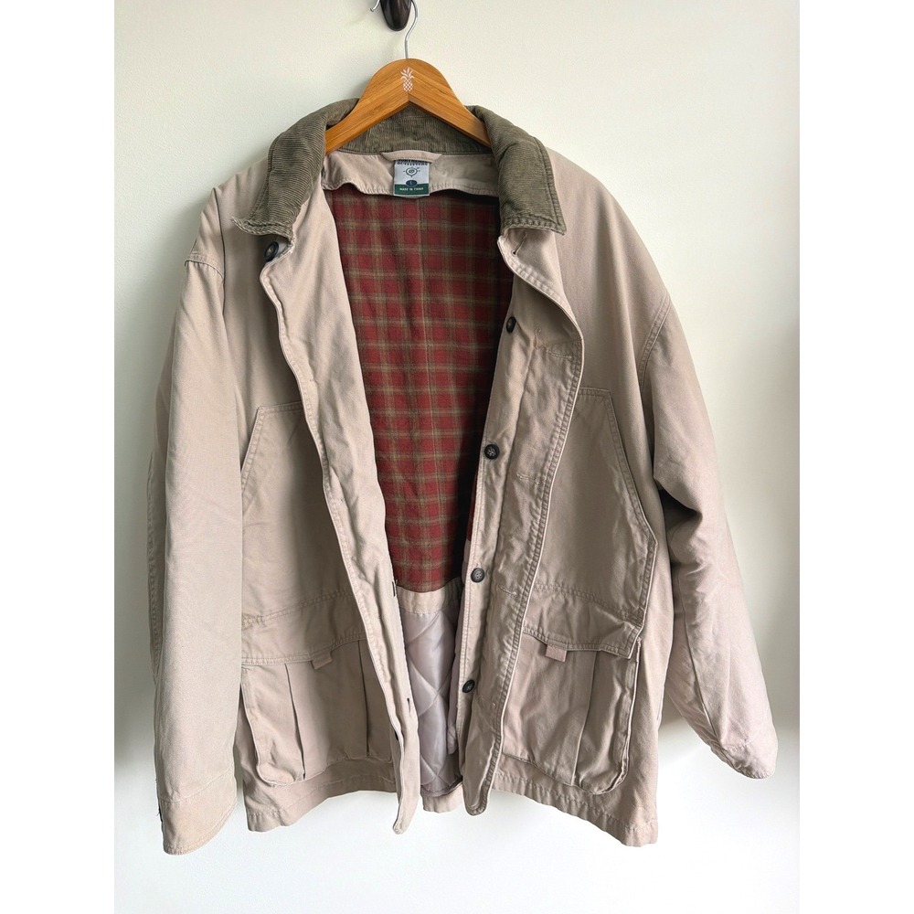 Northeast Outfitters Mens Corduroy Collar Field Jacket Large Tan Barn Coat